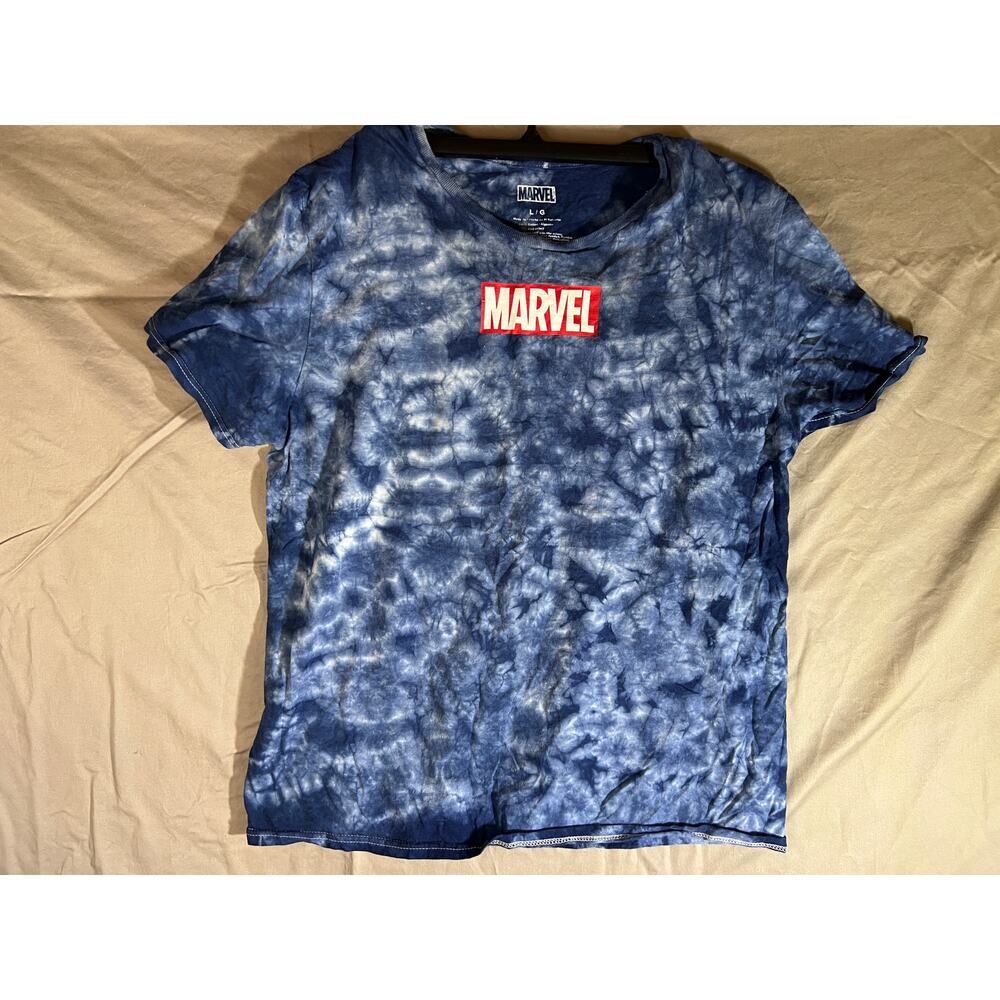 Marvel Comics Blue Tie dye T Shirt Crew Neck Mens L